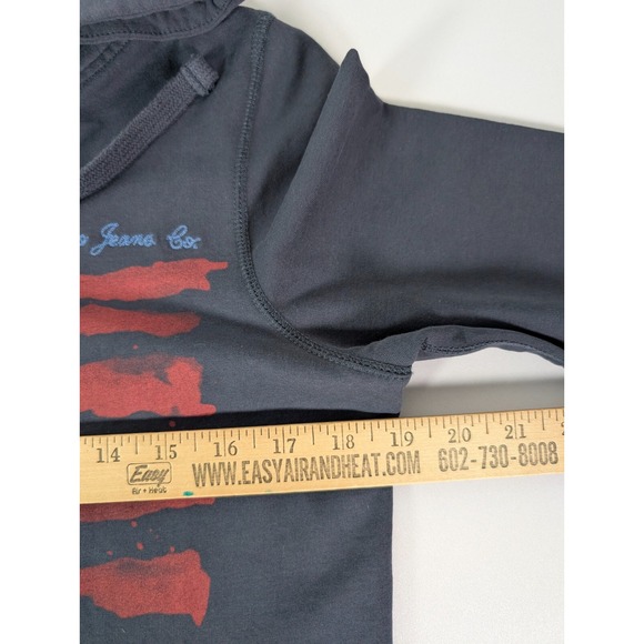 Polo Jeans Hoodie Women Medium Ralph Lauren Embroidered US Flag Blue Full Zip - Picture 10 of 12